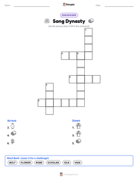 Song Dynasty printable worksheet preview