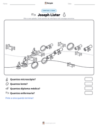 Prévia da folha de atividades imprimível Joseph Lister
