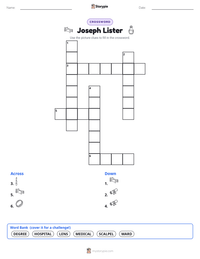 Joseph Lister printable worksheet preview