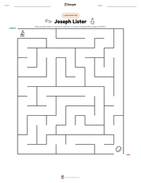 Aperçu de la feuille de travail imprimable Joseph Lister