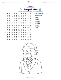 Prabaca lembar kerja cetak Joseph Lister