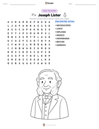 Prévia da folha de atividades imprimível Joseph Lister