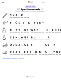 Podgląd drukowalnego arkusza ćwiczeń Ignaz Semmelweis