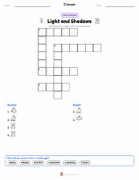 Light and Shadows printable worksheet preview