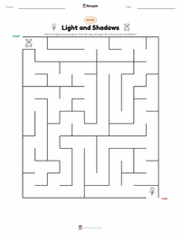 Light and Shadows printable worksheet preview
