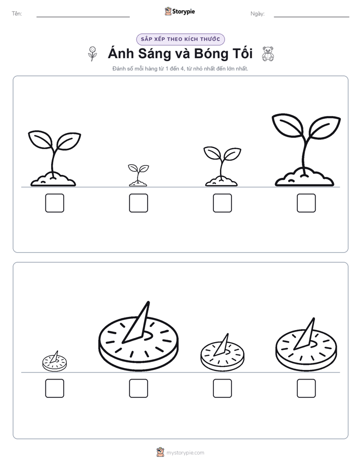 Thứ Tự Kích Thước