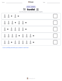 Sundial printable worksheet preview