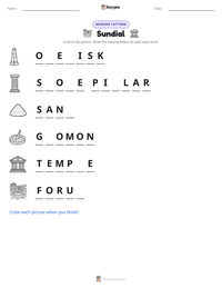 Sundial printable worksheet preview