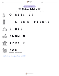 Aperçu de la feuille de travail imprimable Cadran Solaire