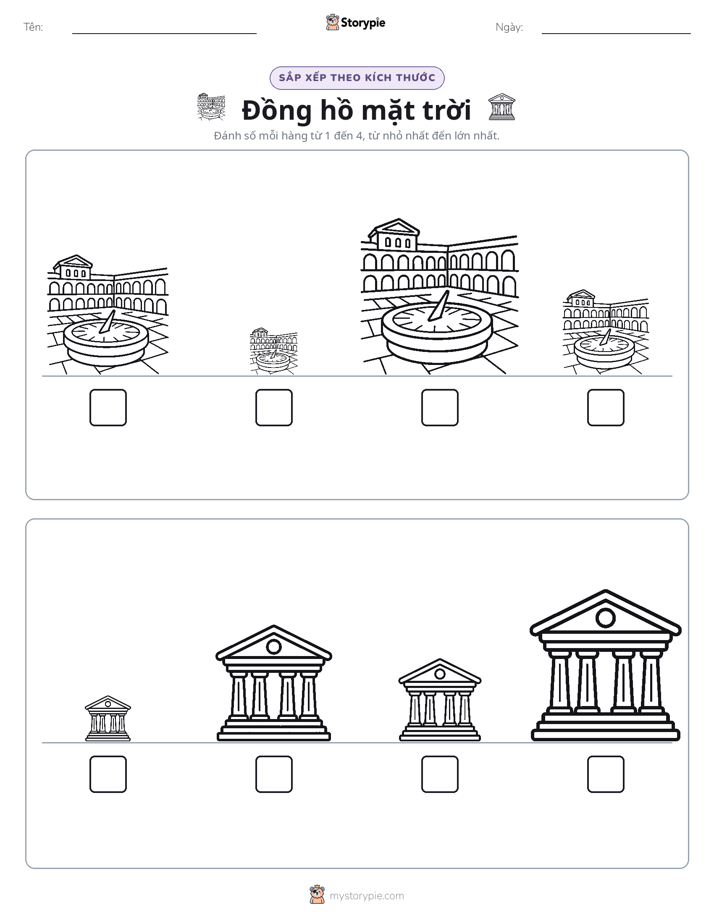 Thứ Tự Kích Thước
