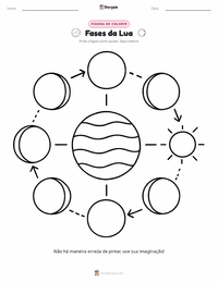 Página de colorir Fases da Lua para crianças