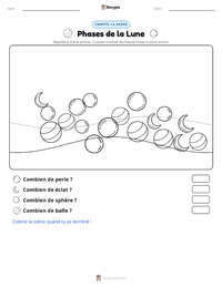 Aperçu de la feuille de travail imprimable Phases de la Lune