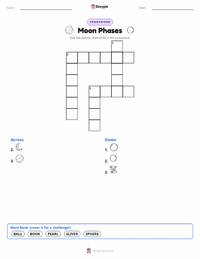 Moon Phases printable worksheet preview