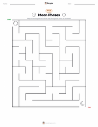 Moon Phases printable worksheet preview