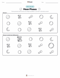Moon Phases printable worksheet preview