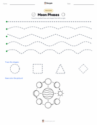 Moon Phases printable worksheet preview
