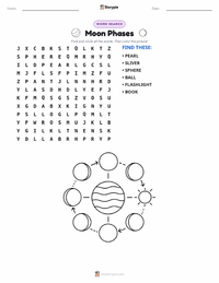 Moon Phases printable worksheet preview