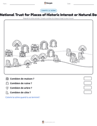 Aperçu de la feuille de travail imprimable The National Trust for Places of Historic Interest or Natural Beauty