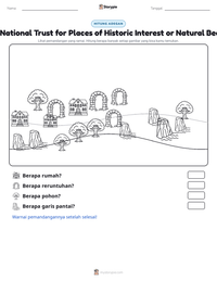 Prabaca lembar kerja cetak The National Trust for Places of Historic Interest or Natural Beauty