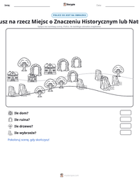 Podgląd drukowalnego arkusza ćwiczeń Narodowy Fundusz na rzecz Miejsc o Znaczeniu Historycznym lub Naturalnym Pięknie
