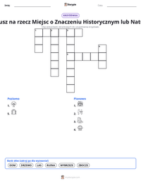 Podgląd drukowalnego arkusza ćwiczeń Narodowy Fundusz na rzecz Miejsc o Znaczeniu Historycznym lub Naturalnym Pięknie