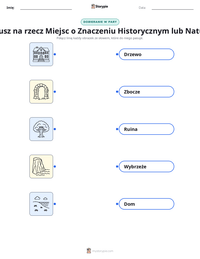 Podgląd drukowalnego arkusza ćwiczeń Narodowy Fundusz na rzecz Miejsc o Znaczeniu Historycznym lub Naturalnym Pięknie