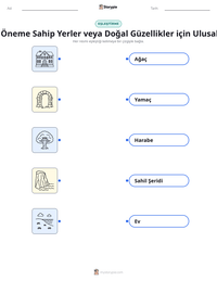 Tarihi Öneme Sahip Yerler veya Doğal Güzellikler için Ulusal Vakıf yazdırılabilir çalışma sayfası önizlemesi