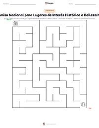 Vista previa de la hoja de trabajo imprimible de Fideicomiso Nacional para Lugares de Interés Histórico o Belleza Natural