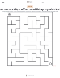 Podgląd drukowalnego arkusza ćwiczeń Narodowy Fundusz na rzecz Miejsc o Znaczeniu Historycznym lub Naturalnym Pięknie