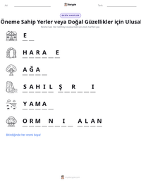 Tarihi Öneme Sahip Yerler veya Doğal Güzellikler için Ulusal Vakıf yazdırılabilir çalışma sayfası önizlemesi
