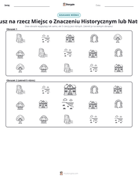 Podgląd drukowalnego arkusza ćwiczeń Narodowy Fundusz na rzecz Miejsc o Znaczeniu Historycznym lub Naturalnym Pięknie