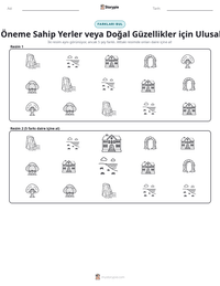 Tarihi Öneme Sahip Yerler veya Doğal Güzellikler için Ulusal Vakıf yazdırılabilir çalışma sayfası önizlemesi