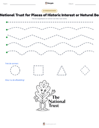 The National Trust for Places of Historic Interest or Natural Beauty afdrukbare werkblad voorbeeld