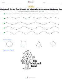 Prévia da folha de atividades imprimível The National Trust for Places of Historic Interest or Natural Beauty