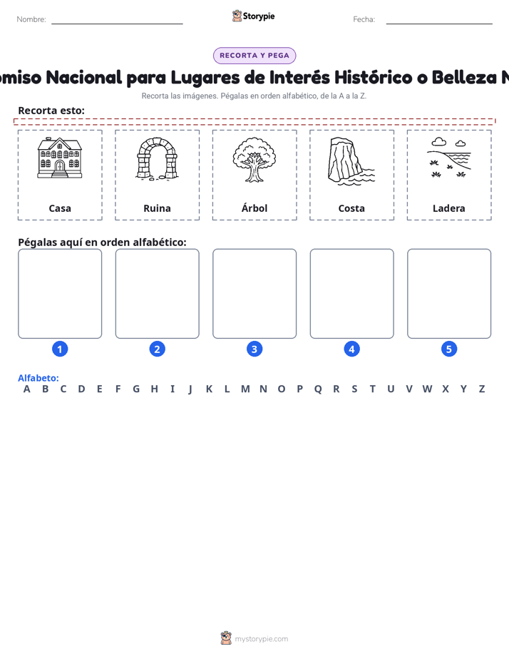 Cortar y Pegar el Alfabeto
