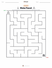 Blaise Pascal afdrukbare werkblad voorbeeld