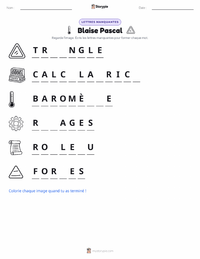 Aperçu de la feuille de travail imprimable Blaise Pascal