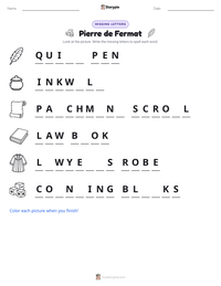 Pierre de Fermat printable worksheet preview