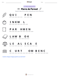 Aperçu de la feuille de travail imprimable Pierre de Fermat