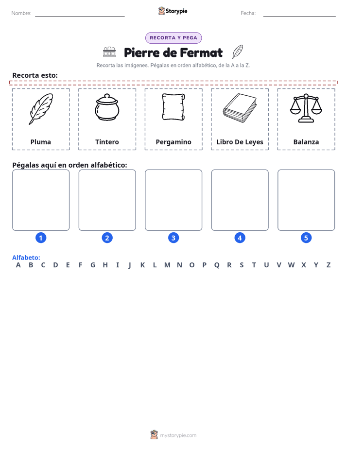 Cortar y Pegar el Alfabeto