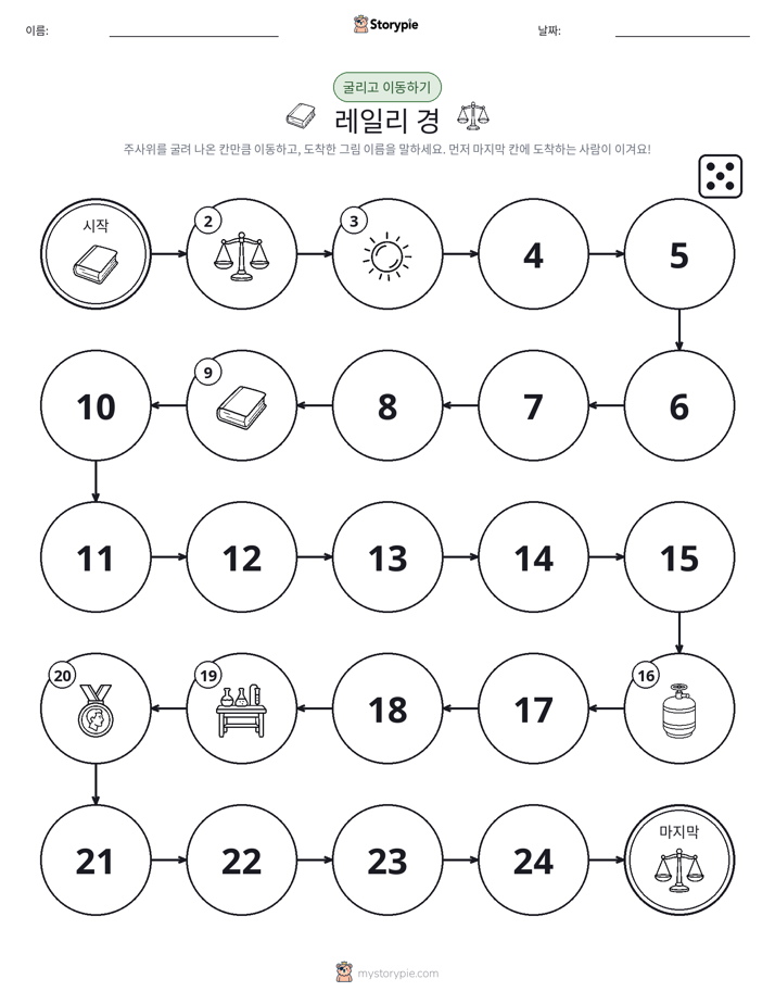 주사위 굴리고 이동하기 게임