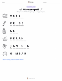 Prabaca lembar kerja cetak Ultrasonografi