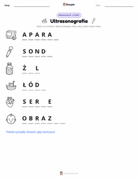 Podgląd drukowalnego arkusza ćwiczeń Ultrasonografia