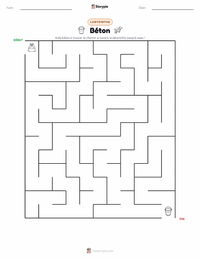 Aperçu de la feuille de travail imprimable Béton
