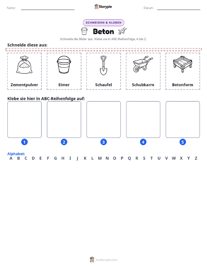 Schneiden & Einfügen Alphabet