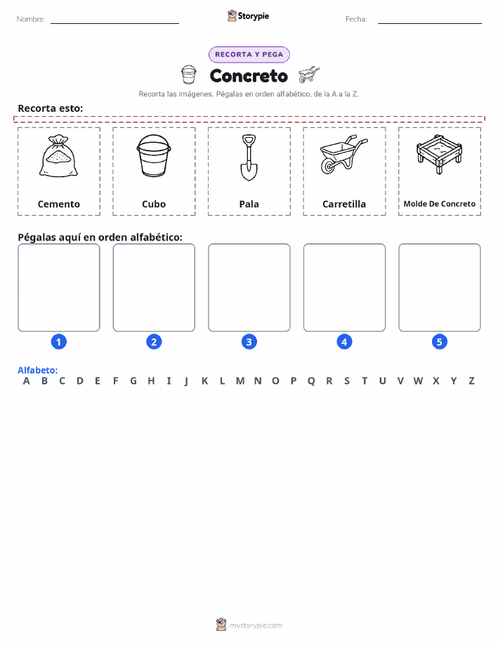 Cortar y Pegar el Alfabeto
