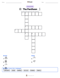 The Pantheon printable worksheet preview