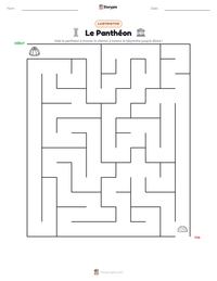 Aperçu de la feuille de travail imprimable Le Panthéon