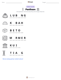 Prabaca lembar kerja cetak Pantheon