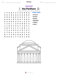 Das Pantheon druckbare Arbeitsblatt Vorschau
